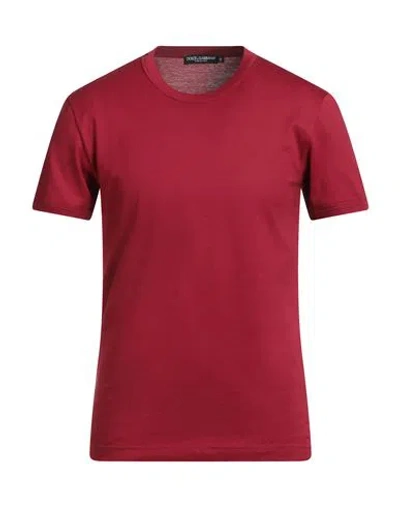 Dolce & Gabbana Man T-shirt Brick Size 36 Cotton In Red