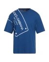 Dolce & Gabbana Man T-shirt Bright Blue Size 50 Cotton In Blue