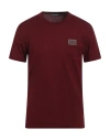 Dolce & Gabbana Man T-shirt Burgundy Size 38 Cotton In Red