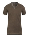 Dolce & Gabbana Man T-shirt Chocolate Brown Size 46 Cotton