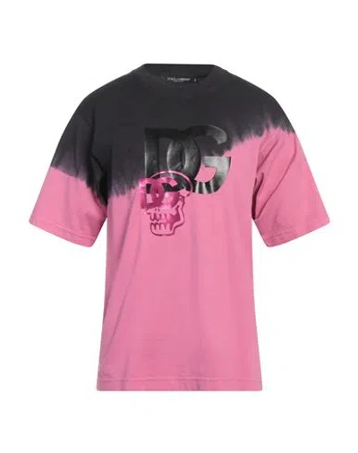 Dolce & Gabbana Man T-shirt Fuchsia Size 38 Cotton In Pink