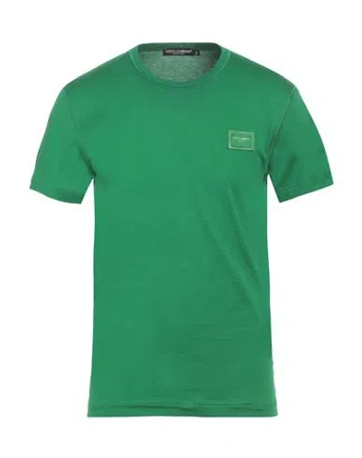 Dolce & Gabbana Man T-shirt Green Size 34 Cotton