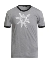 Dolce & Gabbana Gray Sacred Heart Cotton Crew Neck T-shirt In Gray