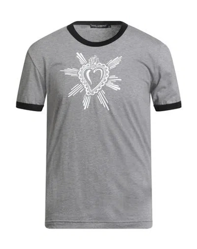 DOLCE & GABBANA DOLCE & GABBANA MAN T-SHIRT GREY SIZE 36 COTTON