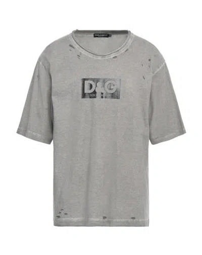 Dolce & Gabbana Man T-shirt Grey Size M Cotton