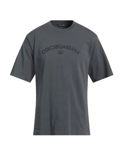 Dolce & Gabbana Man T-shirt Lead Size 36 Cotton In Grey