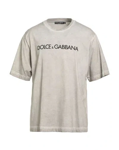 Dolce & Gabbana Man T-shirt Lead Size 44 Cotton In Gray