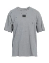 Dolce & Gabbana Man T-shirt Lead Size 44 Cotton, Abs - Acrylonitrile Butadiene Styrene, Polyester, B In Grey