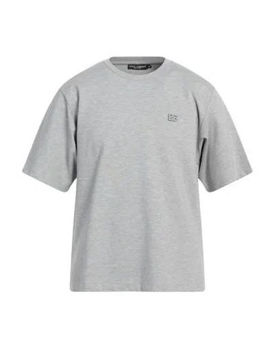 Dolce & Gabbana Man T-shirt Light Grey Size 48 Viscose, Nylon, Elastane, Ecobrass In Gray