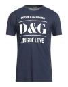 Dolce & Gabbana Man T-shirt Midnight Blue Size 38 Cotton In Blue