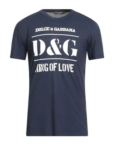 Dolce & Gabbana Man T-shirt Midnight Blue Size 38 Cotton