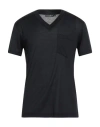 Dolce & Gabbana Man T-shirt Midnight Blue Size 44 Silk, Cotton In Black