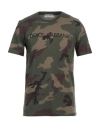 Dolce & Gabbana Man T-shirt Military Green Size M Cotton