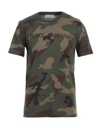 Dolce & Gabbana Man T-shirt Military Green Size M Cotton