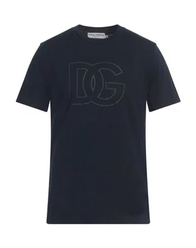 Dolce & Gabbana Man T-shirt Navy Size Xs Cotton In Blue