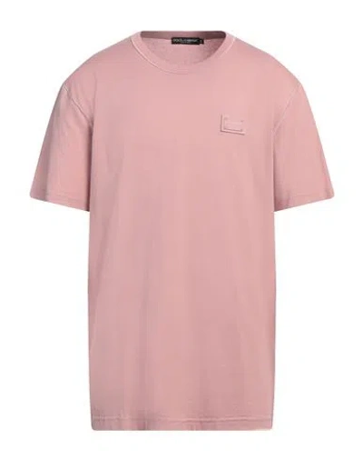 Dolce & Gabbana Man T-shirt Pink Size 48 Cotton In Pink
