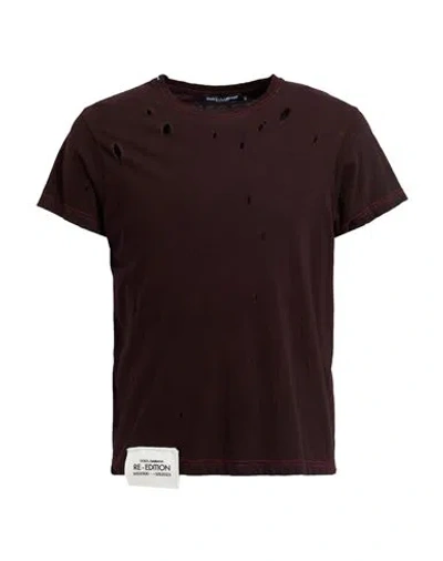 Dolce & Gabbana Man T-shirt Plum Size M Cotton