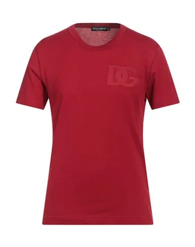 Dolce & Gabbana Man T-shirt Red Size 32 Cotton, Viscose