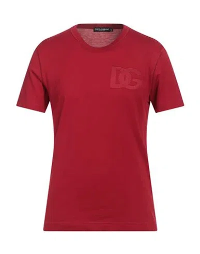 Dolce & Gabbana Man T-shirt Red Size 32 Cotton, Viscose In Red