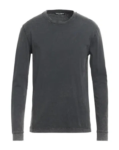 Dolce & Gabbana Man T-shirt Steel Grey Size 44 Cotton In Gray