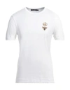 Dolce & Gabbana Bee And Crown Embroidered Tshirt In White