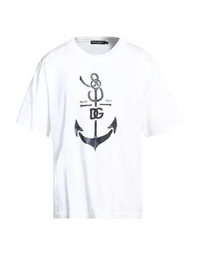 DOLCE & GABBANA DOLCE & GABBANA MAN T-SHIRT WHITE SIZE 40 COTTON