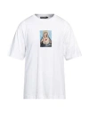 Dolce & Gabbana Man T-shirt White Size 40 Cotton, Glass