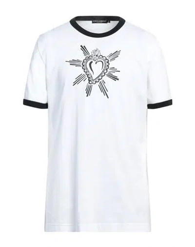 Dolce & Gabbana Man T-shirt White Size 46 Cotton