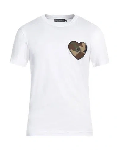 Dolce & Gabbana Man T-shirt White Size L Cotton