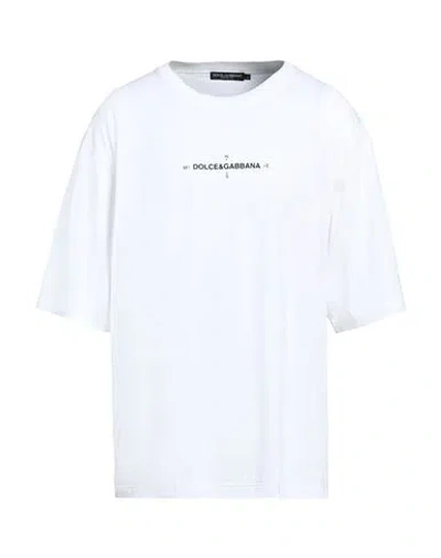 Dolce & Gabbana Man T-shirt White Size L Cotton