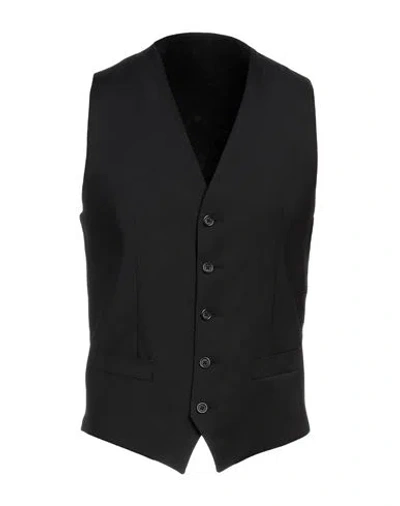 Dolce & Gabbana Man Tailored Vest Black Size 34 Polyester, Wool, Elastane