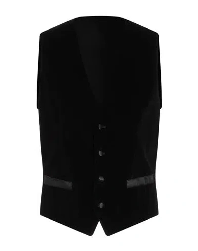 Dolce & Gabbana Man Tailored Vest Black Size 40 Silk, Cotton
