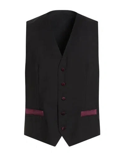 Dolce & Gabbana Man Tailored Vest Black Size 40 Virgin Wool, Silk, Polyester, Elastane