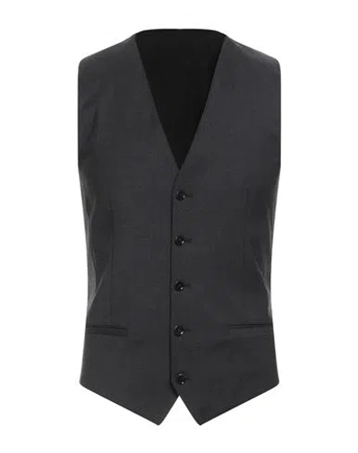Dolce & Gabbana Man Tailored Vest Charcoal Size 36 Wool, Elastane In Grey