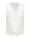 Dolce & Gabbana Man Tailored Vest Ivory Size 36 Silk In White