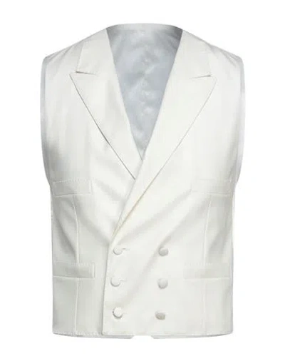 Dolce & Gabbana Man Tailored Vest Ivory Size 44 Virgin Wool In White