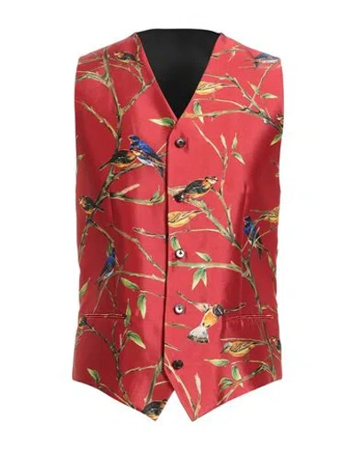 Dolce & Gabbana Man Tailored Vest Red Size 42 Silk