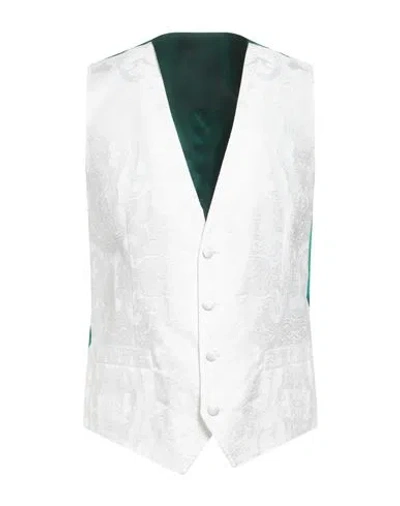 Dolce & Gabbana Man Tailored Vest White Size 46 Polyester, Acetate, Polyamide