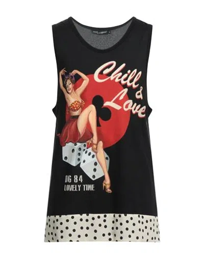 Dolce & Gabbana Man Tank Top Black Size M Cotton, Viscose, Elastane