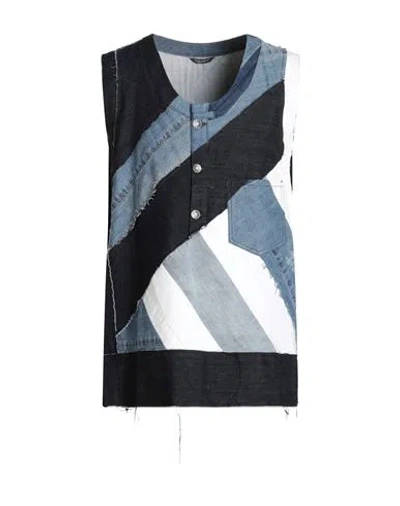 Dolce & Gabbana Man Tank Top Blue Size 44 Cotton, Elastane