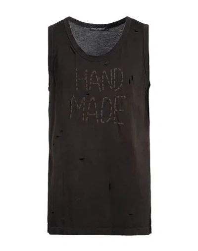 Dolce & Gabbana Man Tank Top Dark Brown Size L Cotton