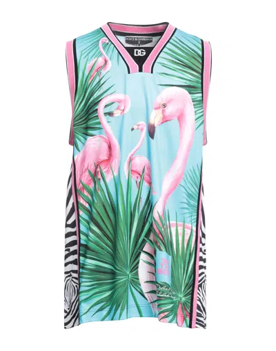 Dolce & Gabbana Tank Tops In Blue