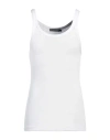 Dolce & Gabbana Classic Fit Cotton Blend Tank Top With Ribbed Texture In White