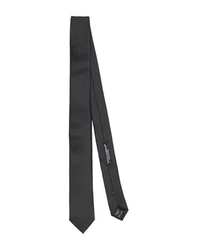 Dolce & Gabbana Man Ties & Bow Ties Steel Grey Size - Silk In Grey