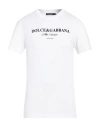 Dolce & Gabbana White Flock Print T-shirt In White