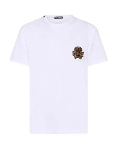 Dolce & Gabbana Man T-shirt White Size 42 Cotton