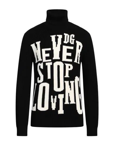 Dolce & Gabbana Turtleneck Never Stop Loving Virgin Wool Sweater In Black