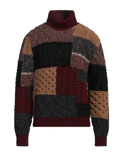Dolce & Gabbana Man Turtleneck Burgundy Size 48 Virgin Wool, Cashmere, Polyamide In Red