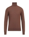 Dolce & Gabbana Man Turtleneck Cocoa Size 36 Cashmere In Brown