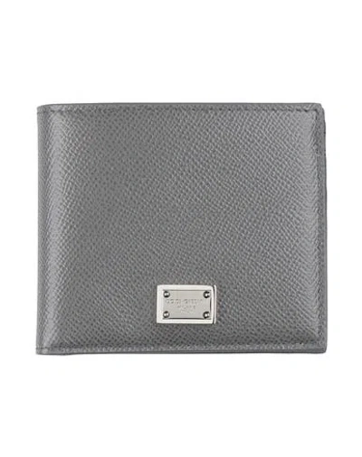 Dolce & Gabbana Man Wallet Lead Size - Calfskin In Gray